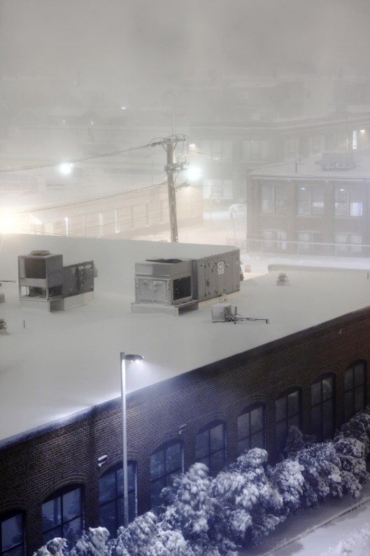 風雪中能見度極低